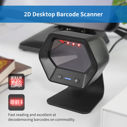 NETUM Desktop QR Barcode Scanner Omnidirectional, Hands-Free Automatic 2D 1D Bar Code Reader Platform Scan PDF417 on ID Card, Driver's License for Supermarket Library Retail Store NT-7060