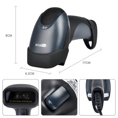 NETUM 2D Barcode Scanner USB Wired QR Code Imager Automatic Barcode Reader for Laptops, Computers, Cashier, POS -M5