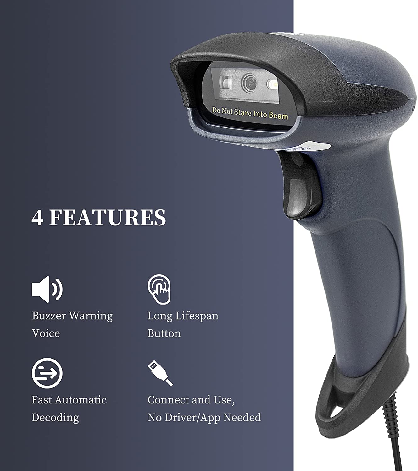 NETUM M3S Wired CCD Barcode Scanner with Stand Wired Handheld Bar Code Reader 1D CCD Scanner Gun for Supermarket, Convenience Store, Warehouse