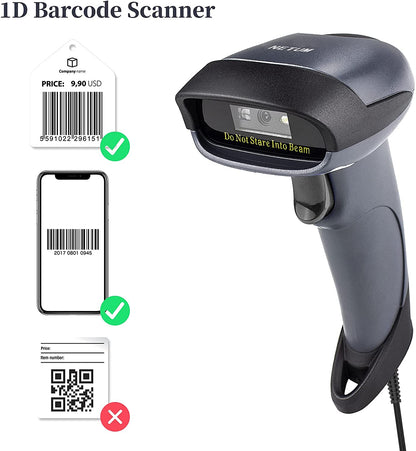 NETUM M3S Wired CCD Barcode Scanner with Stand Wired Handheld Bar Code Reader 1D CCD Scanner Gun for Supermarket, Convenience Store, Warehouse