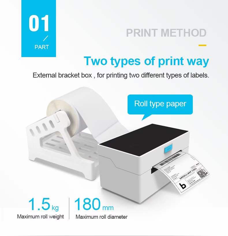 POS-9220 USB +Bluetooth Thermal Label Printer 110mm 4 inch A6 Work with paypal Etsy Ebay USPS