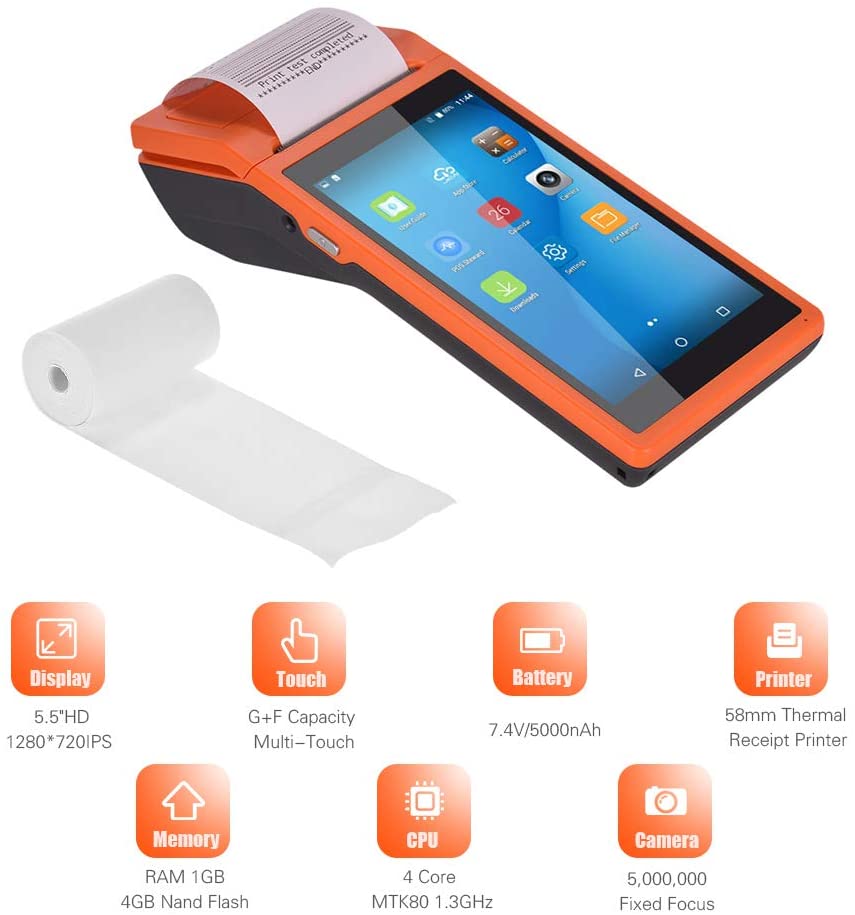 NETUM PDA Android POS Terminal Receipt Printer Handheld Bluetooth WiFi 3G NFC Data Collector Portable Barcode Scanner All-in-One