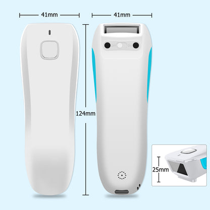 NETUM C850 Upgraded Mini Wireless QR Barcode Scanner, 3 in 1 Bluetooth Portable Pocket Small 1D 2D Bar Code Reader, Antimicrobial, Automatic Fast, Precise scanning for POS, White