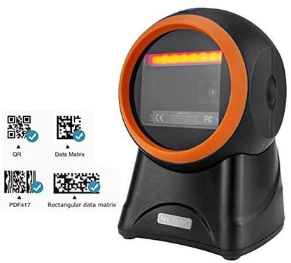 NETUM NT-2050M/NT-2055L Omnidirectional Hands-Free QR Scanner, USB Wired 1D&2D Bar code Reader