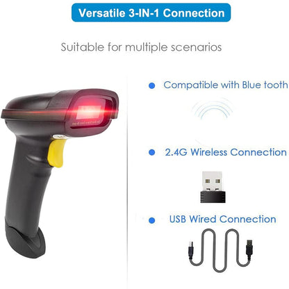 NETUM NT-1228BL 1D- und 2D-Barcodescanner, Bluetooth und kabelloser QR-Barcodeleser 