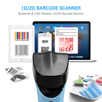 NETUM DS7500 2D Bluetooth Barcode Scanner, Hands Free Automatic Wireless QR Bar Code Reader