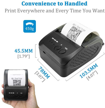 NETUM NT-1809DD Wireless Bluetooth Thermal Receipt Printer, Portable 2 Inches 58mm Mini USB POS Printer Compatible with Android/iOS/PC/Windows