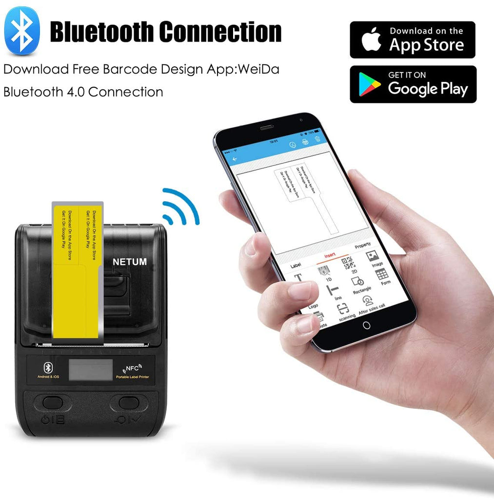 NetumScan G5 Portable Bluetooth Label Maker, Wireless USB Thermal Labe –  NETUM