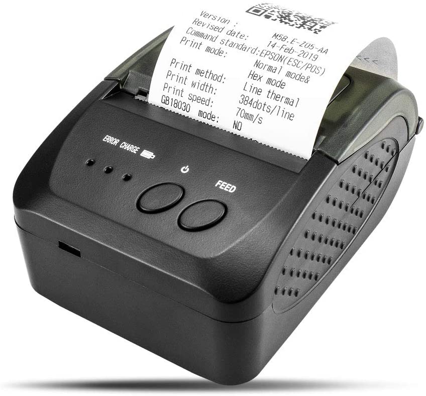 NETUM NT-1809DD Wireless Bluetooth Thermal Receipt Printer, Portable 2 Inches 58mm Mini USB POS Printer Compatible with Android/iOS/PC/Windows