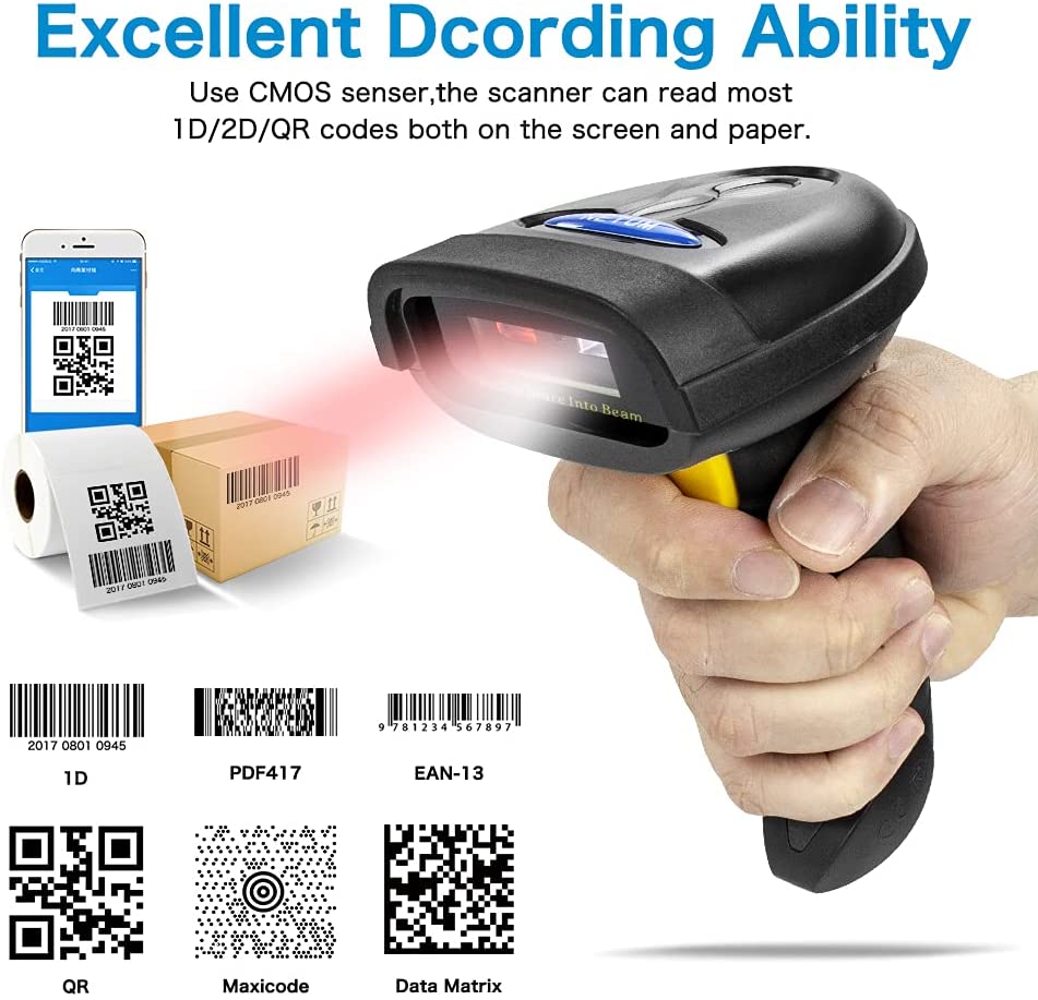 NETUM NT-1228BL 1D&2D Bar Code Scanner, Bluetooth Wireless QR Barcod