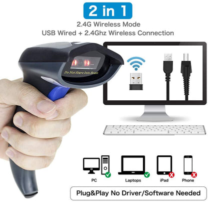 NETUM W6-X Bluetooth- und kabelloser CCD-Barcodescanner, Bild-1D-Barcodeleser 