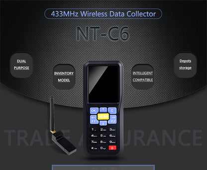 NETUM NT-C6 Wireless Data Collector, Portable Terminal Inventory Device USB Laser 1D Barcode Scanner