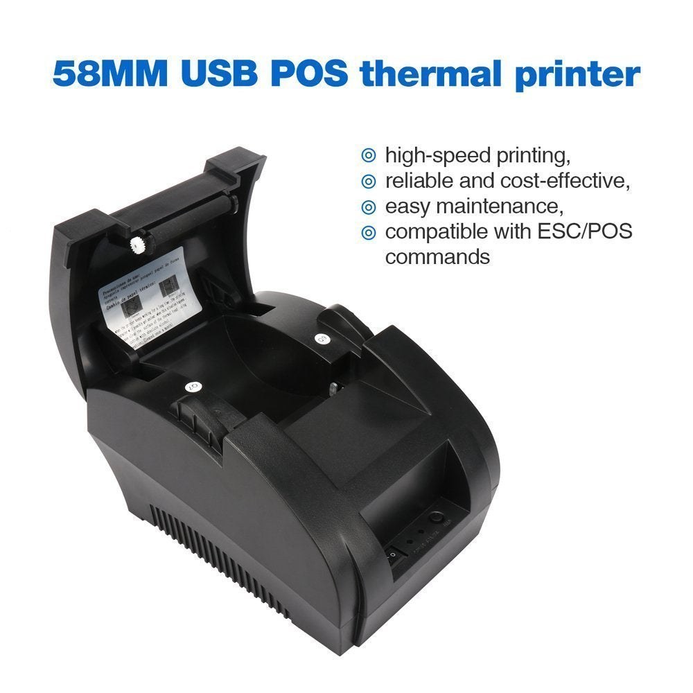 NETUM NT-5890K 58-mm-USB-Thermo-Belegdrucker, kompatibel mit ESC/POS-Druckbefehlssatz