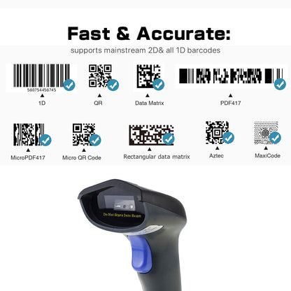 NETUM W9 USB-QR-Scanner mit Kabel, 1D- und 2D-Barcodeleser 