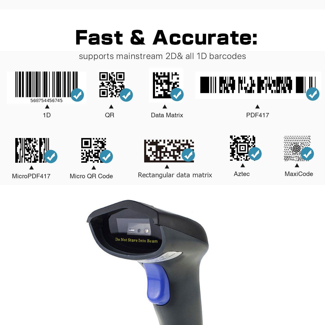 NETUM W9S USB-verkabelter QR-Scanner, 1D- und 2D-Barcodeleser 