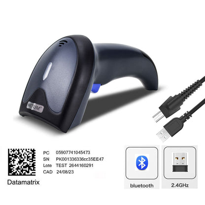 NETUM W8-X Bluetooth- und kabelloser QR-Barcode-Scanner, 1D- und 2D-Barcode-Leser 