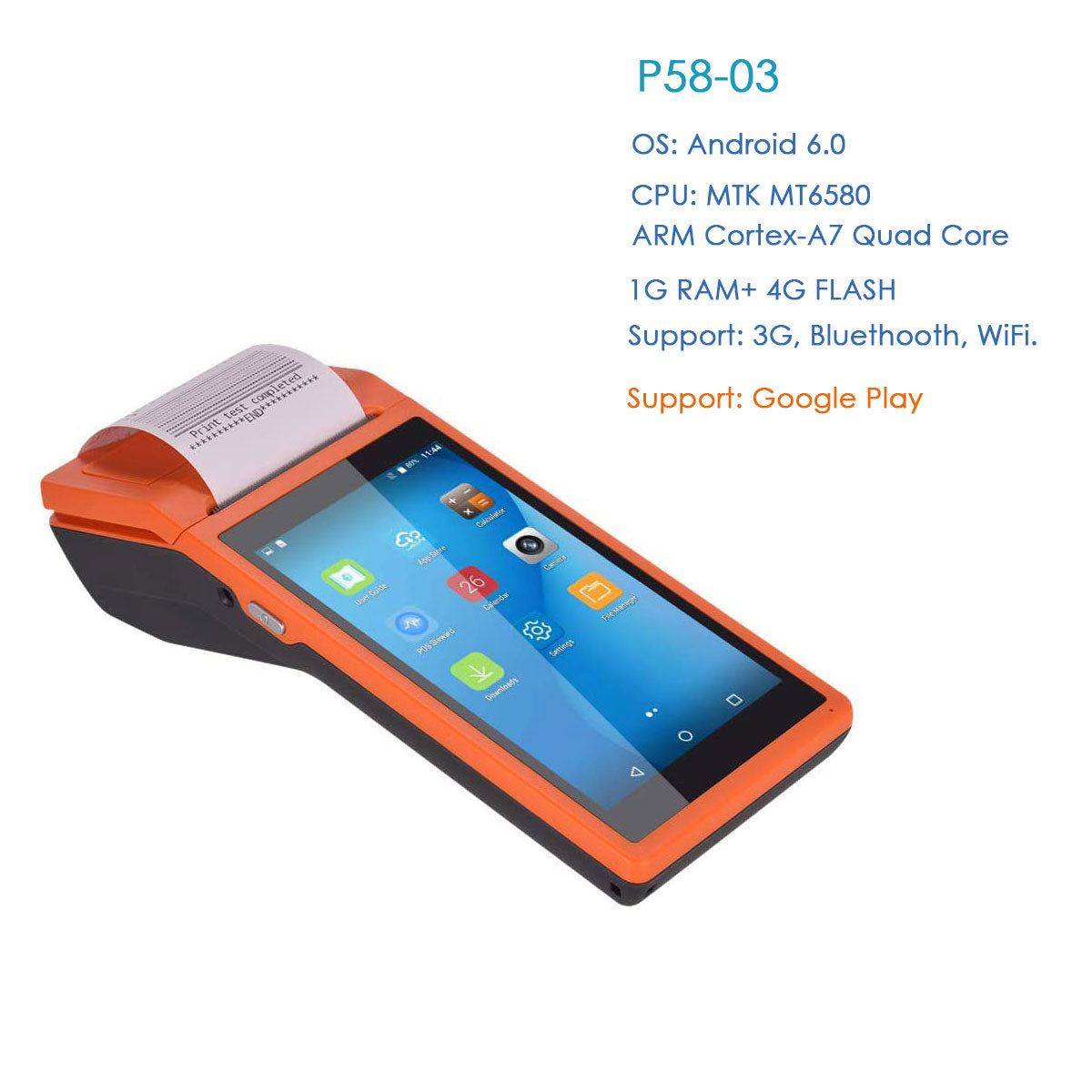 NETUM PDA Android POS Terminal Receipt Printer Handheld Bluetooth WiFi 3G NFC Data Collector Portable Barcode Scanner All-in-One